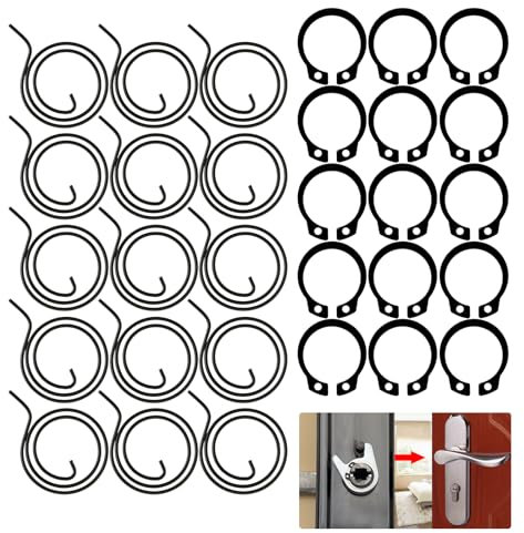 FunWorth 15Pcs Door Handle Springs Replacement Kit, 2.8 Turn Coil Springs (3.0mm),Thickness Plus 15 Circlips, Universal Internal Repair for Home Doors, Compatible with Left/Right Handles