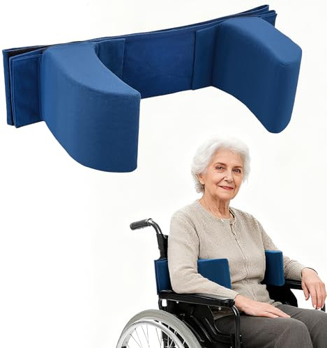 Strixorn Soporte lateral con cojín antiescaras ajustable para silla de ruedas, soporte lateral universal para silla de ruedas con asas laterales