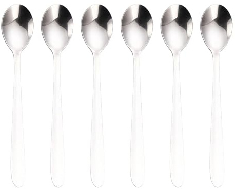 6-teiliges Eierlöffel-Set aus Edelstahl, perfekt für weich gekochte Eier und Frühstücksgenuss