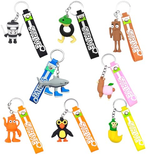 8PCS Italian Brainrot Figures Keychain Set, Tralalero Tralala Italian Meme Collectible Charms, Tung Tung Tung Sahur Decorative Pendant, Funny Collectibles for Adults, Bag Accessories (Keychain)