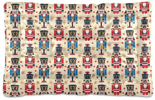 siphylline Nutcracker Toy Soldier Pet Sleeping Mat Soft Anti-Slip Pet Mat for Large Jumbo Medium Small Dogs 24 x 18