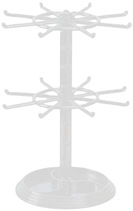 XAGMODSHN Two Counter Top Spinner Display Stand Jewelry Rotating Display Holder Necklace Keychain Pendants Organizer Acrylic Organizers Desktop