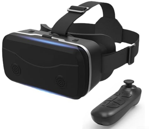 Handy VR, 110° VR Headset Handy Virtual Reality Brille, 3D Brille All In Gaming Phone VR für Smartphones (Schwarz)