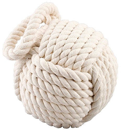 Nautical Weighted Cream Rope Ball Doorstop