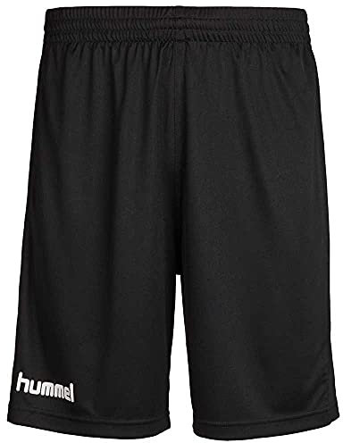 hummel Jungen Sporthose Kurz-Core Poly Shorts-Trainingshose Herren Hohe Bewegungsfreiheit-Laufshorts, Black Pr, 116-128 (S)
