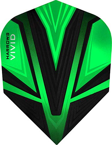 Harrows Vivid Standard Dart-Flights, 100 Mikron, 10 Sets (30) (grün)
