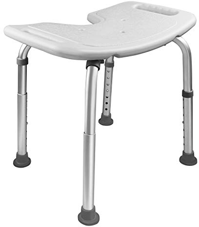 HENGMEI Aluminium Höhenverstellbar Badhocker Duschstuhl Duschhilfe Duschsitz Badsitz Duschhocker für die professionelle Pflege (Modell B)
