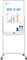 maxtek Mobiles Whiteboard, 100 x 60 cm Doppelseitiges Whiteboard mit Ständer, Magnetische, Aluminiumrahmen - mit Stifte, Schwämme, Magnete​