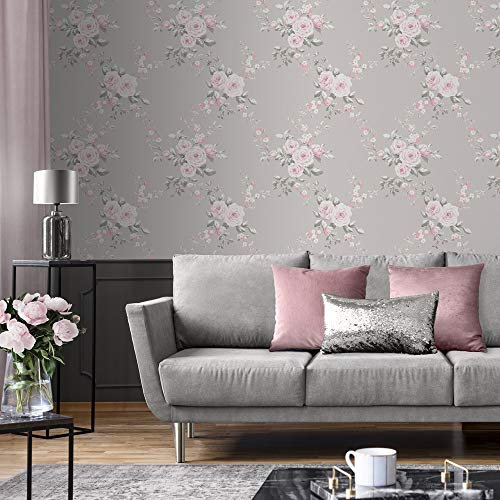 Canterbury Wallpaper Grey