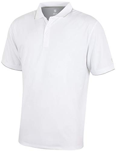 Island Green IGTS1899 Mens Back Yoke Detail Stretch Quick Dry Performance Golf Polo Shirt, White, 3X-Large
