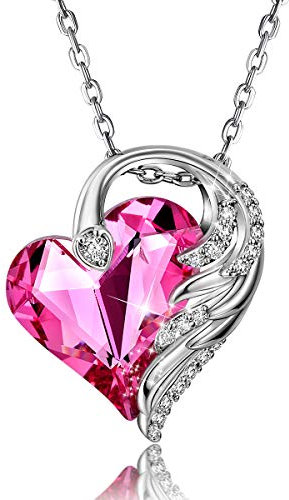 CRYSLOVE Collier Coeur pour Femme Pendentif Coeur d'Océan, Cristaux de Autriche,Bleu Coeur Collier Maman Cadeau de Bijoux pour le jour de la Saint-Valentin Noël Anniversaire
