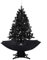 vidaXL Schneiender Weihnachtsbaum mit Schirmfuß Schneefall Künstlich Tannenbaum Christbaum Kunstbaum Dekobaum Weihnachten Dekoration Schwarz 140cm PVC