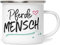 Emaille Tasse mit Spruch - Pferdemensch - Metalltasse für Pferdefreunde - Kaffeebecher mit Pferdespruch - persönliche Geschenkidee