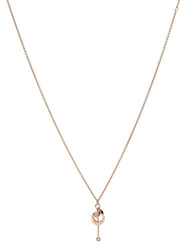 Fossil Collier Pour Femmes Classiques, Longueur Totale : 420mm +M 50mm Chaîne D'Extension Collier En Acier Inoxydable Or Rose, JF03551791