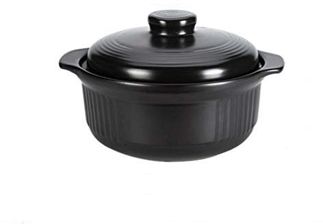 SCRFF - Pentola in ceramica smaltata, colore: Nero