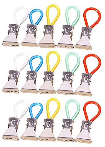 XINGSUI 15 pezzi clips in metallo per riporre lo strofinaccio da cucina, clip per asciugamano colorato, clips per strofinaccio, clip per telo mare, per cucina e bagno
