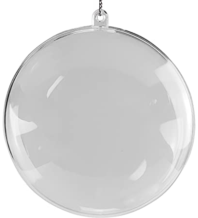 Netuno 5 x Acryl Medaillon 10 cm Transparent Bastelartikel Kunststoffkugeln Acrylkugel DIY Kreativbedarf Dekoration Geschenk Geburtstag Weihnachten