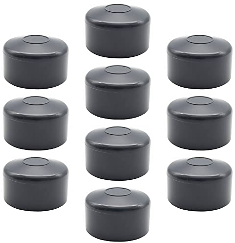 Enkotrade 10 Stück Zaunkappen Anthrazit für Außenmaß Ø 48mm, Rohrkappen aus hochwertigem Kunststoff, Pyramide Rund Zaunpfostenkappen Pfahl Deckel Zaunabdeckung