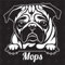 speedwerk-motorwear Mops Version 2 - Sticker, Aufkleber, Hundeaufkleber, Autoaufkleber, Hund, Auto, Hunderassen, Mischling, Mix, Tiere, Haustier (AUCH MIT Wunschname MÖGLICH)