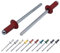 Marcopol (100 Stück) Lackierte Blindnieten 4,0 x 8 mm, Kuppelkopf, DIN 7337, Aluminiumniete und Stahldorn, Popnieten (100, braun-rot RAL 3011)