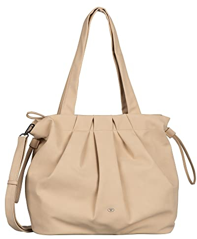 TOM TAILOR, AURELIA, Damen, Shopper mit Reisverschluss, L, Beige