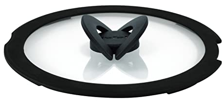 Tefal Ingenio L9846302 Glasdeckel, 20 cm, platzsparende Aufbewahrung, Klappgriff, schnelleres Kochen, Ingenio-kompatibel, spülmaschinenfest, hohe Leistung, transparent und schwarz