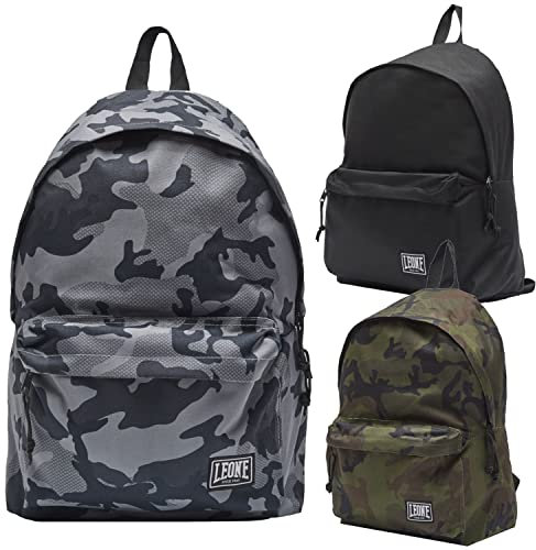 Leone1947 Rucksack Logo - Rucksack Tasche Gym Bag für Kampfspor Reisen Fitness Schule Schulrucksack (Camo Grün)