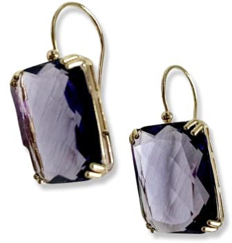 Orecchini con cristalli in vetro (Viola)