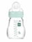 MAM Glasflasche, für Neugeborene, 0-2 Monate, 170 ml, mit 1 Sauger 1 mit langsamem Fluss aus Silikon, leicht anzunehmen, leicht zu reinigen, Feel Good, Blau, 1 Stück