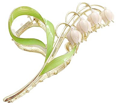 Elegant Lily Of The Valley Hair Claw Shark Clip Women Charm Wear Catch Hairpin Branch Metal Back Girl M1r1 Flower Fairy