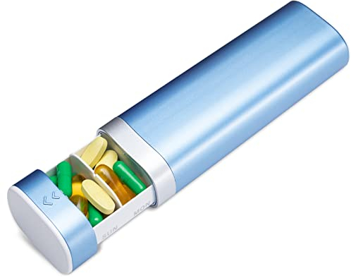 Betife Pillen-Organizer für 7 Tage, BPA Frei tägliche Pillendose, wöchentliche Reise-Pillendose, niedlicher Pillenhalter für Vitamine, Medikamente, Pillen, Nahrungsergänzungsmittel (blau)