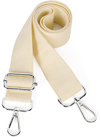 Moorle Breite Umhängetaschen Strap, Schultergurt für Taschen Verstellbarer, Schultergurt Taschengurt Weiß 3.8cm Breit, Canvas Handtasche Taschenriemen, Taschengurte zum Wechseln