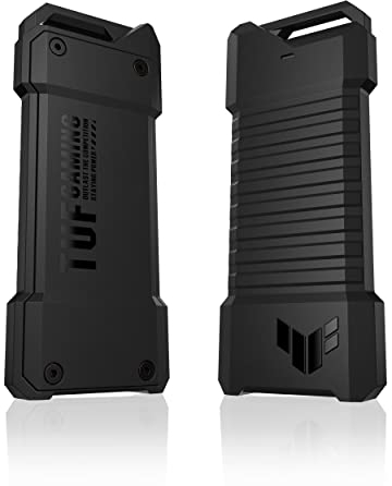 ASUS TUF Gaming A1 Externes Dual M.2 NVMe PCIe SSD-Gehäuse – USB-C, SATA-Schnittstellen, M.2 Q-Latch für einfache Installation, IP68 Wasser- und Staubbeständigkeit, PS5- und Xbox-Unterstützung
