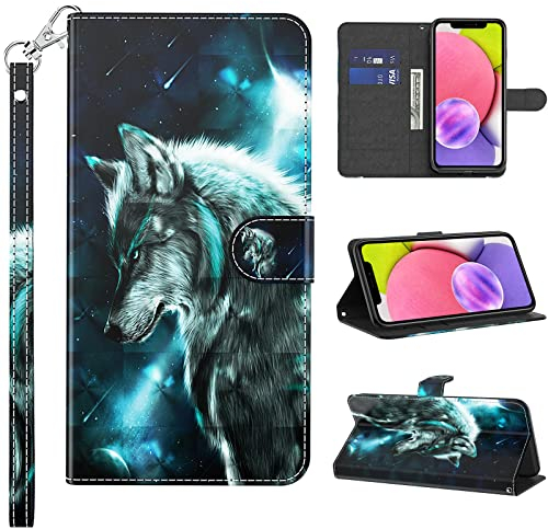 BOLELAW Handyhülle Huawei Y6 2018 für Huawei Y6 2018 Hülle Leder [Kartenfächern] [Magnetisch] Leder Schutzhülle Huawei Y6 2018 Hülle Flip Case Cover (Wolf)