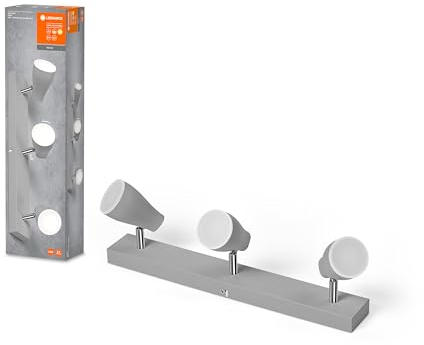 LEDVANCE LED SPOT PEAR Deckenanbau-Spot 430mm, grau, 12,9W, 630lm, bietet gerichtetes Licht mit warmweißer Lichtfarbe, mit flexiblem GU10-Strahler, GU10-Lampe enthalten, IP20 Schutzklasse, 2700K