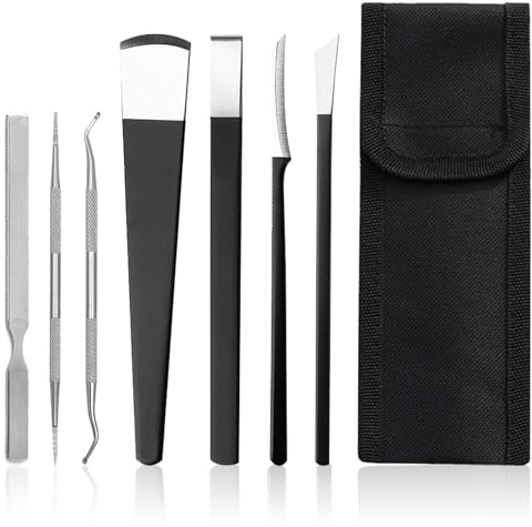 ZOCONE 7 peças Cuchillo de Pedicura Profesional, Faca de Pedicure con Bolsa de Almacenamiento Herramienta de Pedicura Bisturi Podologo para Callos Aço Inoxidável Cuchillas para Callos Pies