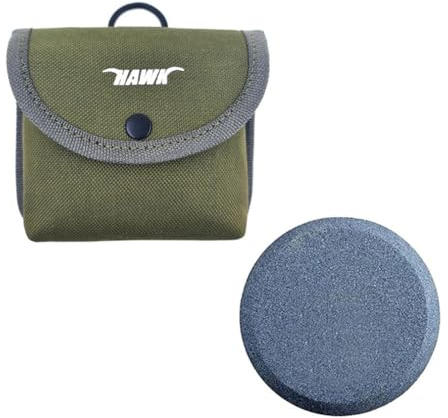 Puck Stone Knife Sharpening Whetstone 2-in-1 Sharp Pebble Puck Disk Axe Hatchet | Dual Grit Multipurpose Waterstone Sharpener Storage Bag