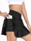 Tennis Rock Damen Sport Golf Skort mit Tasche & Innenhose Minirock Laufrock dehnbar V Bund Hohe Taille Rock Schwarz S