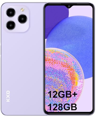 KXD A07 Smartphone Ohne Vertrag, 8GB+128GB/256 GB erweiterbar, 4500mAh 6.52 HD+ Display Android 12 Handy günstig Smartphone 4G, Octa Core Prozessor, 13MP Panorama Kamera,Dual SIM violett