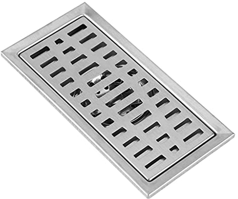 Großer Edelstahl-Badezimmer-Dusche-Quadrat-Bodenabfall-Gitter Sanitär 20 cm x 10 cm Bodenablauf