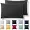 Alreya Kissenbezug 40 x 70 cm (2er Set) - Anthrazit - 100% Jersey Baumwolle - Kissenhülle für Kissen 40x70 cm, Jersey Kopfkissenbezüge, Superweicher Kissenbezüge 40x70 mit Reißverschluss