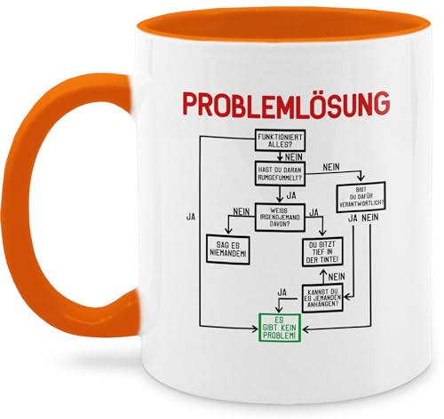 Tassen 325ml - Statement - Tasse Problemlösung I Bürotassen I Tasse mit Spruch Lustig Arbeit Sprüche I Witzig Tasse Arbeitskollege I Job I Büro - 325 ml - Orange - ingenieur cup statement-tasse