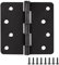 Door Hinges for Interior Doors 6-Pack 4-inch x 4-inch – Rounded 1/4-inch Radius Steel Door Hinge – Matte Black – Fits Standard Doors – Design House 189464