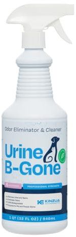 KINZUA ENVIRONMENTAL Urine B-Gone, Professional Enzyme Odor Eliminator & Pet Stain Remover, Human, Cat & Dog Urine Cleaner, Effective on Laundry, Carpets & More | Lavender Scent - 947ml (Pack of 1)