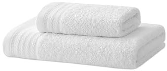 Degrees home - Asciugamani bagno - Set asciugamani - 2 asciugamani e 2 asciugamani bidet - 100% cotone - 480 g/m2-1- 30X50 / 1-50X100 - Bianco