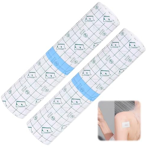 6PCS Vendajes Transparentes Impermeables de 15cm x 1m - Vendajes Adhesivo Elástico Transparente, Protección para Tatuajes y Heridas, Resistente al Agua para Deporte y Ducha, Fácil de Usar (2PCS)