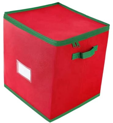 Harilla Weihnachts-Aufbewahrungsbehälter, dekorative Aufbewahrungsbox für Weihnachtskugeln, Zwei Griffe, Tragetasche, 64 Fächer, Organizer für