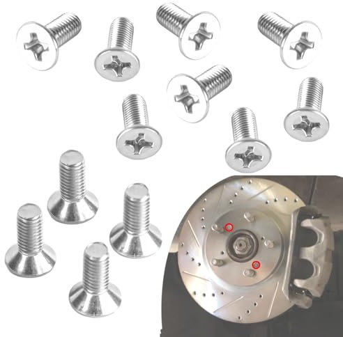 Automotive 12-Pack of Rotor Screws for Brake Discs,Stainless Steel Retaining Screws for Front and Rea,Q063-12-1