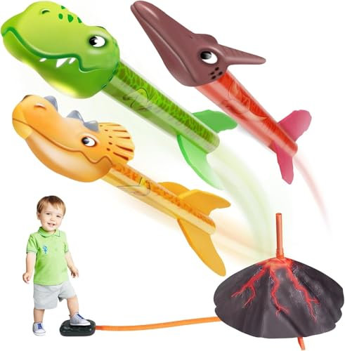 AMFUN Dinosaur Toys for Boys, Rocket Toy Launcher - Boys Age 3-12, Outdoor Toys for Kids Birthday
