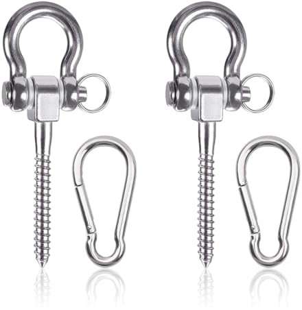 Bncxdc Ganchos de Columpio, 2 Piezas Ganchos de Columpio para Vigas de Madera, Ganchos de Columpio de Acero Inoxidable 304, Ganchos para Hamaca de Yoga Saco de Arena Columpio de Porche